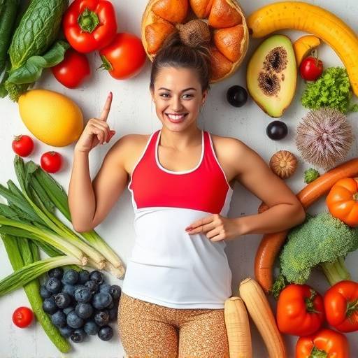 Assortment of healthy foods for athletes