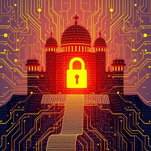 Depiction of a digital fortress, emphasizing strong data security measures