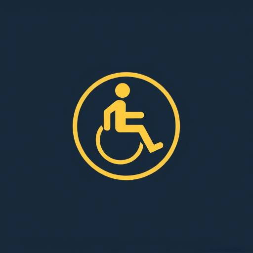 Icon depicting accessible design, showing a figure within a circle of access, symbolizing inclusivity.