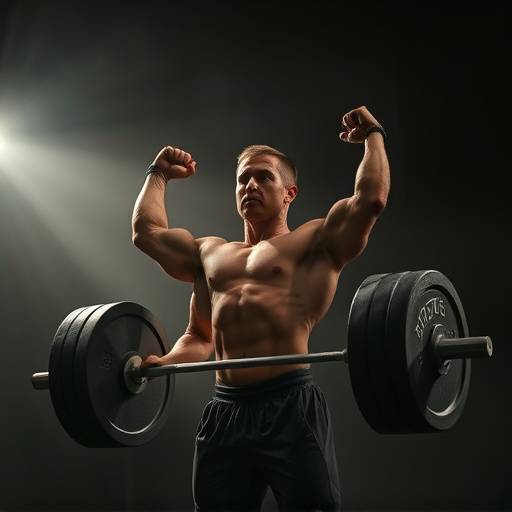 Weightlifter lifting a barbell